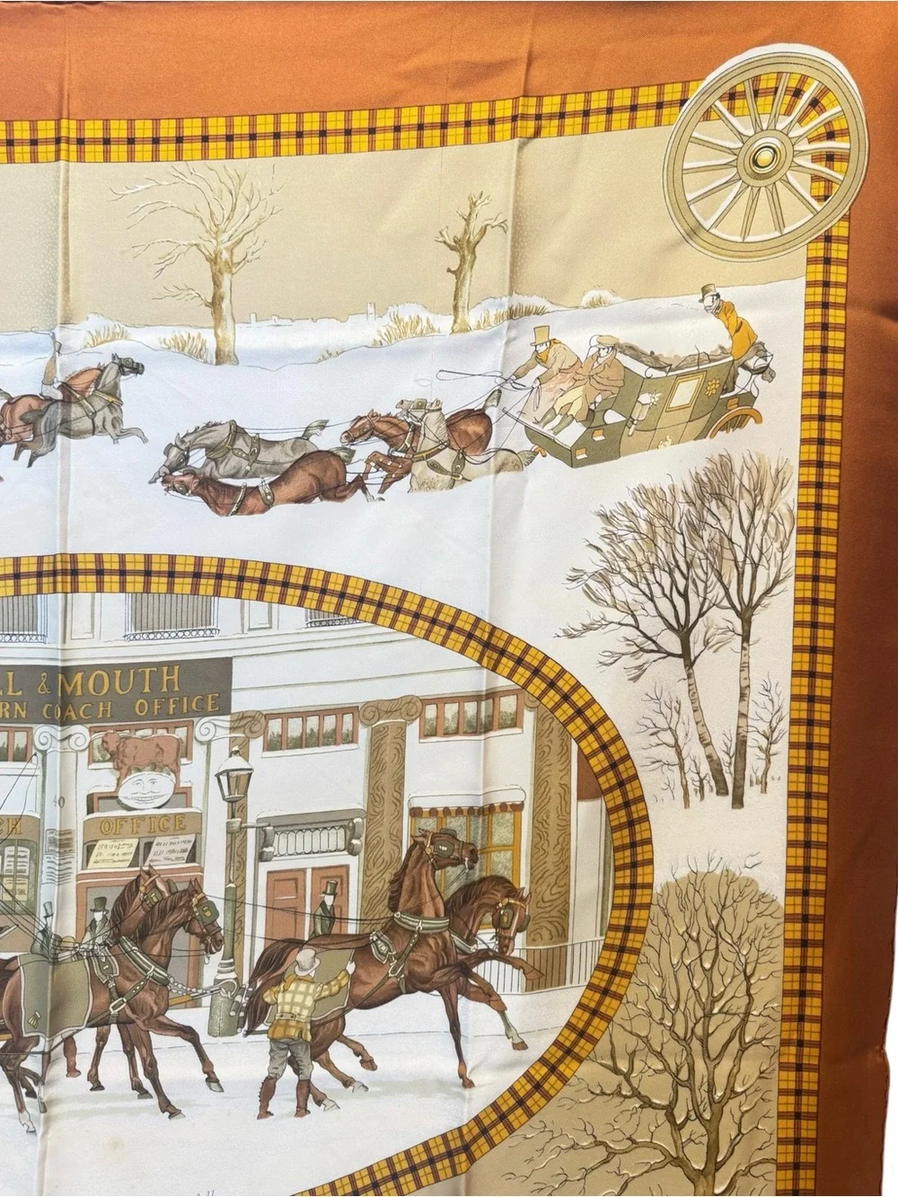 🌈 Hermes L’Hiver en Poste Carre 90 Silk Scarf